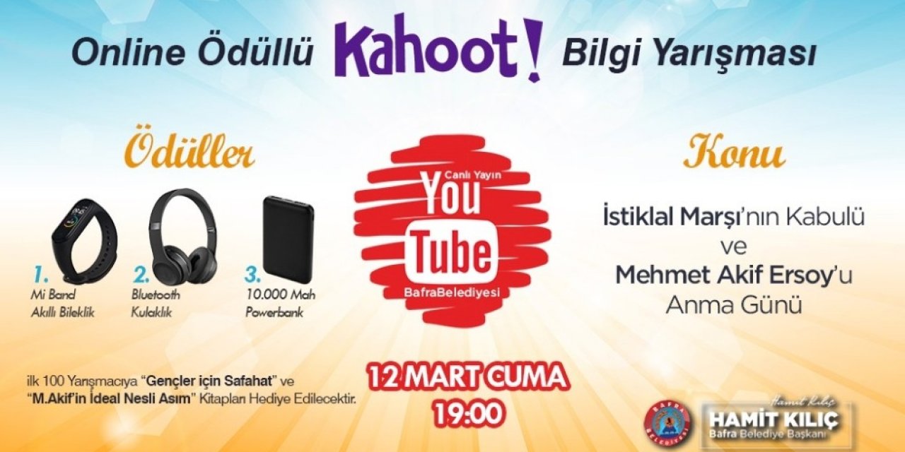 Bafra Belediyesi’nden Genel Kültür Temalı Ödüllü Online Bilgi Yarışması