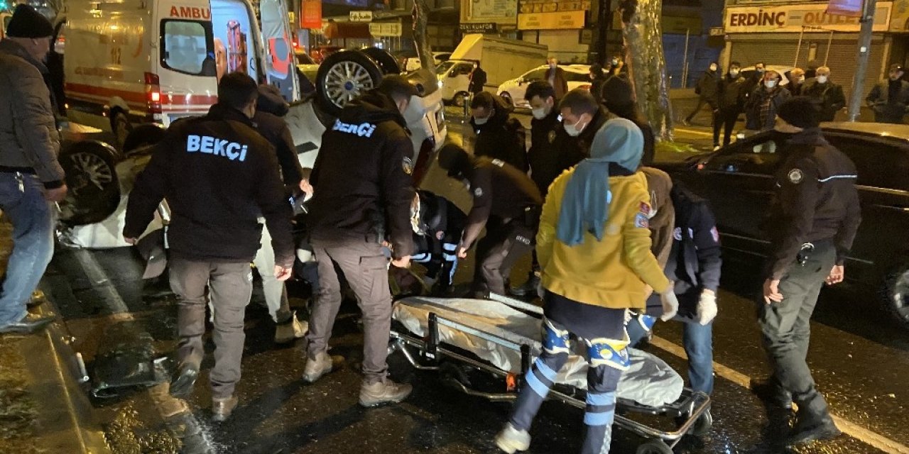 Fatih’te Kaza Yapan Araç Takla Attı: 1 Yaralı
