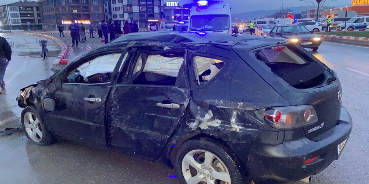 Polisin Dur İhtarına Uymayan Sürücü Takla Attı