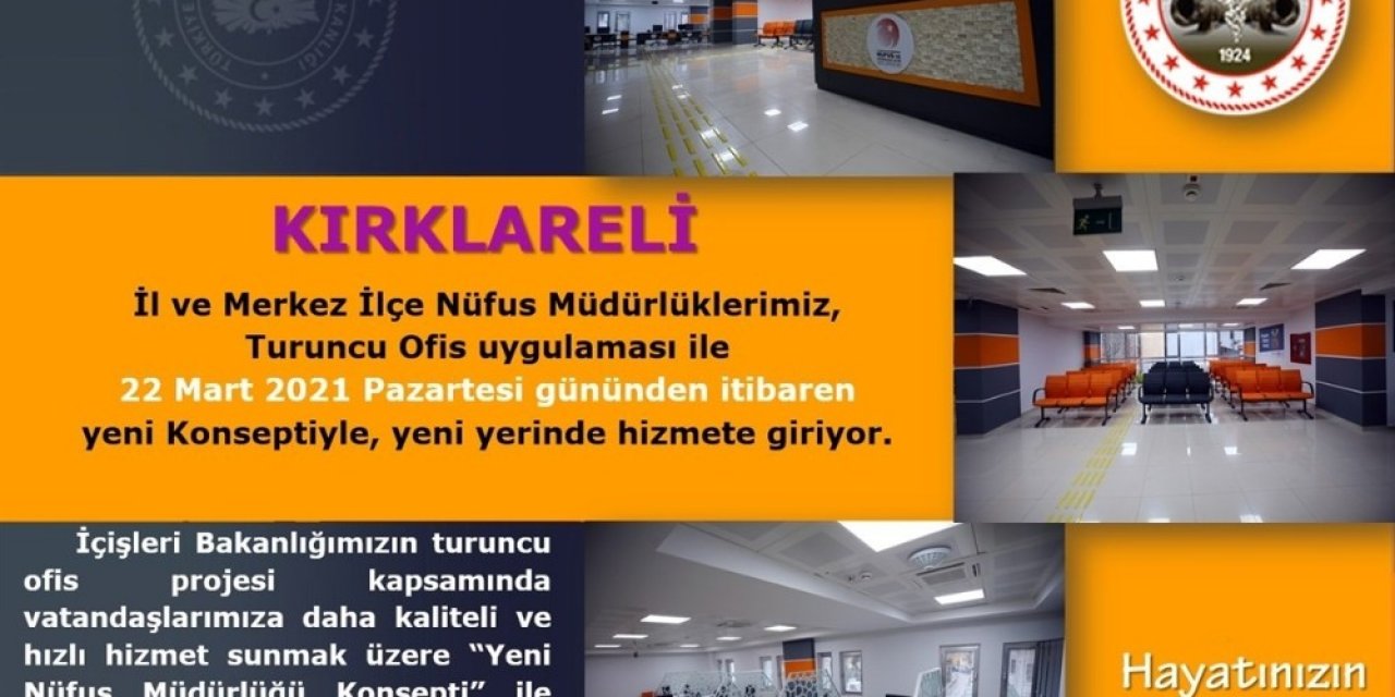 Kırklareli’nde Yeni Konsepti İle İ̇l Nüfus Müdürlüğü Hizmete Giriyor