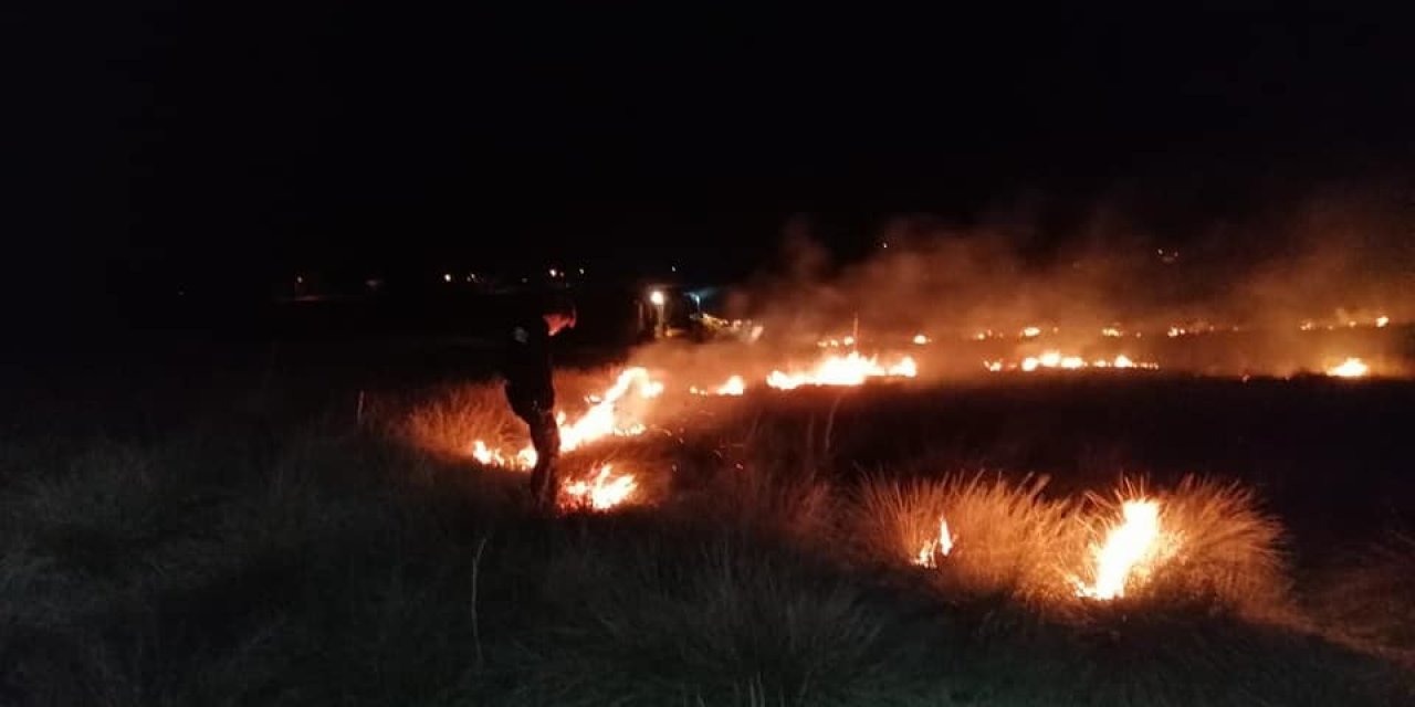 Kundaklanan Merada Çıkan Yangın Söndürüldü