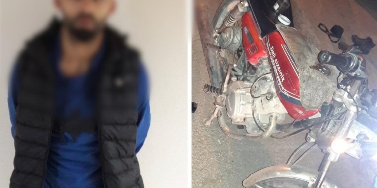 Polisi Görünce Çaldığı Motosikleti Bırakıp Kaçtı
