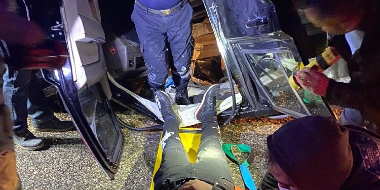 Yağmur Nedeniyle Kayganlaşan Yolda Kaza: 1 Yaralı