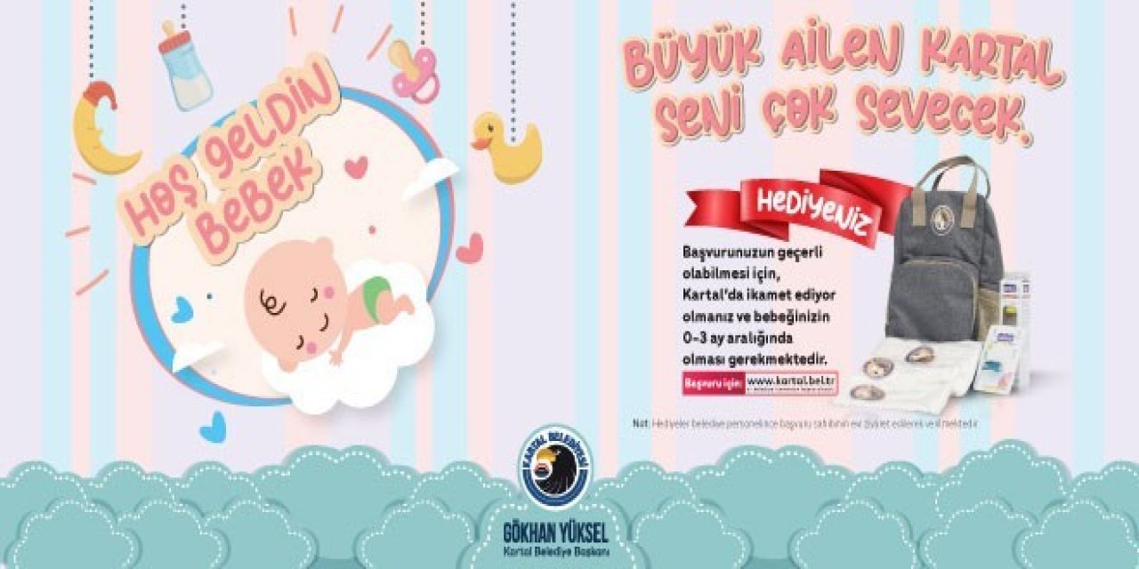 Büyük Kartal Ailesine Katılan Yeni Bebeklere İlk Hediyeleri Belediyeden