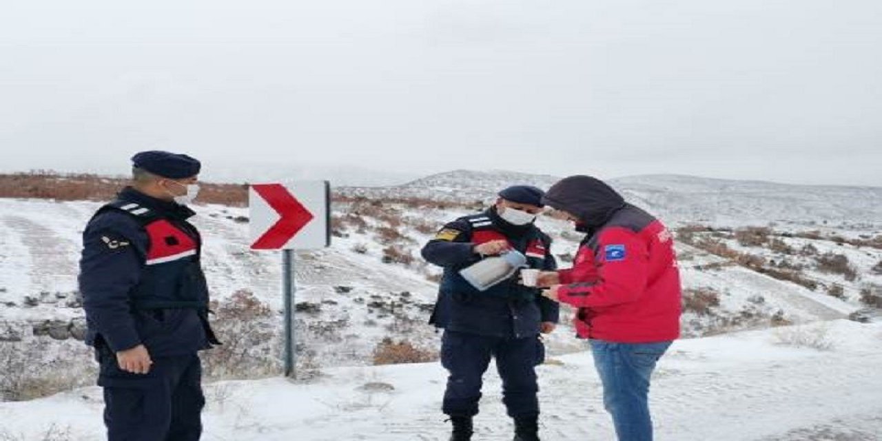 Yolda Mahsur Kalan Vatandaşı Jandarma Kurtardı
