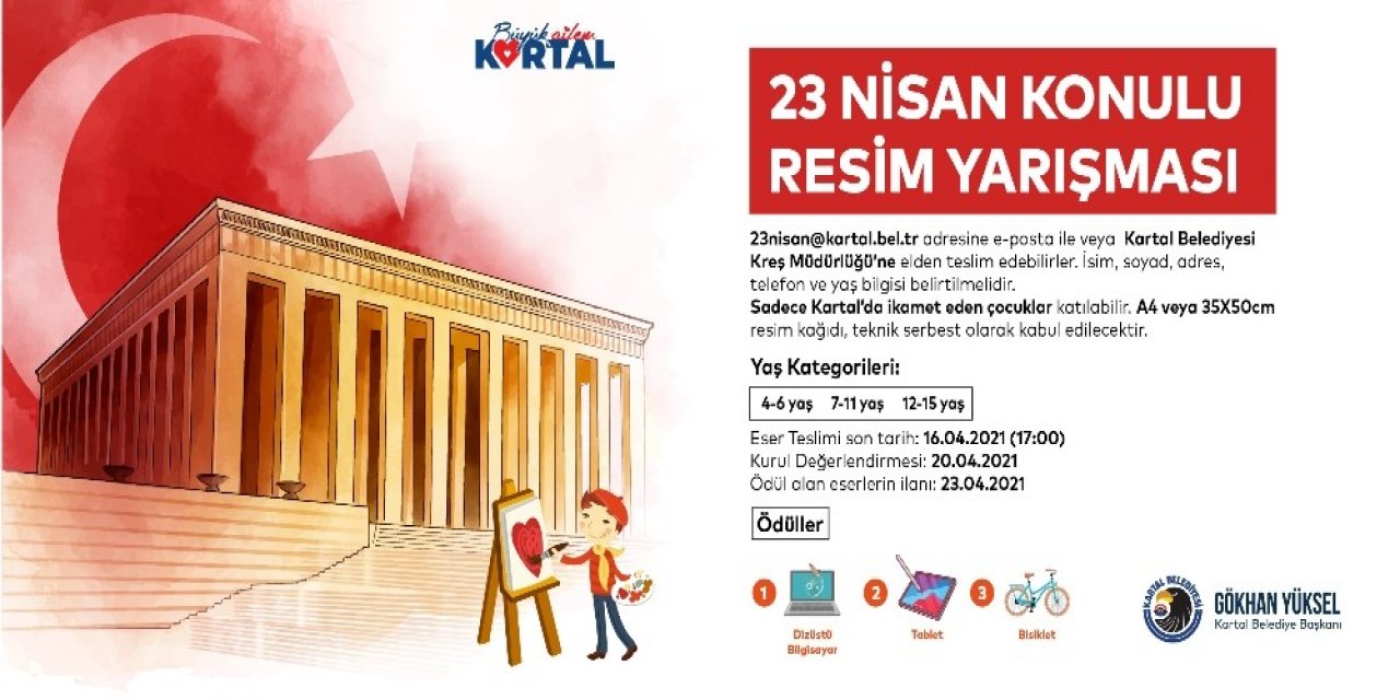 Kartal Belediyesi’nden 23 Nisan’a Özel Ödüllü Resim Ve Şiir Yarışması