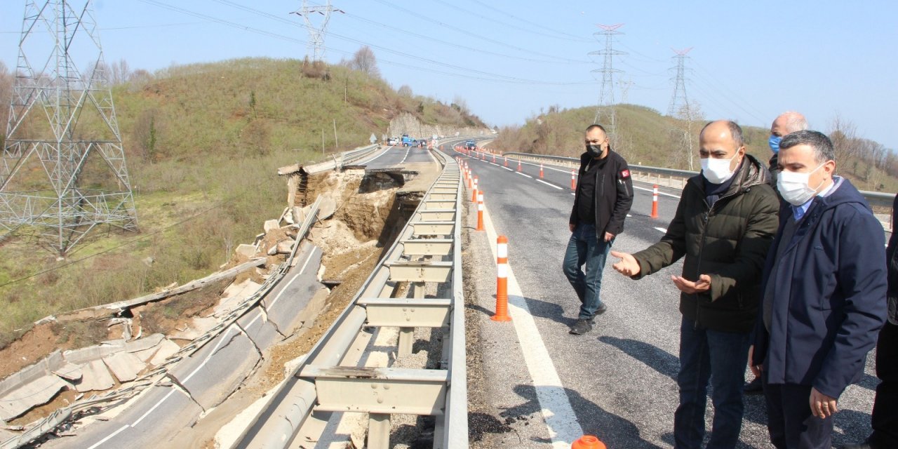 Çöken Düzce Zonguldak Yolunda İnceleme