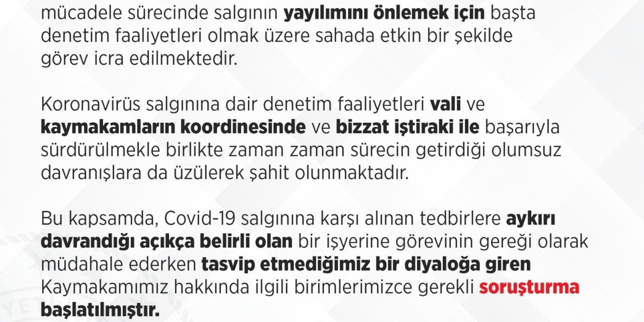 Çerkezköy Kaymakamı Abban Hakkında Soruşturma Açıldı