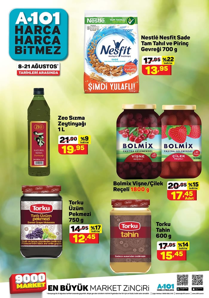 A 101 Market 8 – 15 Ağustos indirim broşürü haftalık aktüel katalog..! Dr. Oetker pizza, Loreal krem, Ekici beyaz peynir ve daha fazlası