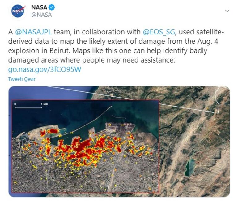 NASA, Beyrut Patlamasına Dair Şok Kareler Paylaştı