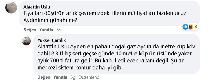 Aydınlılar Doğal Gaz Fiyatlarına İsyan Etti