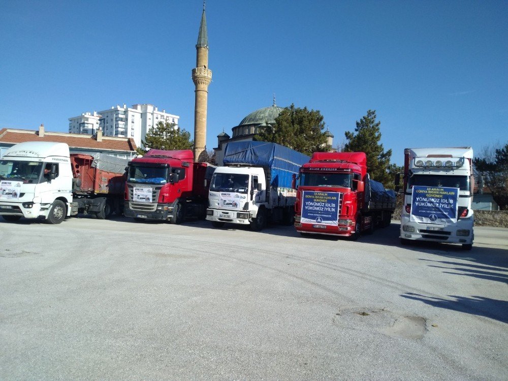 Afyonkarahisar’dan Suriye’ye 5 Tır Dolusu Yardım Malzemesi Yola Çıktı
