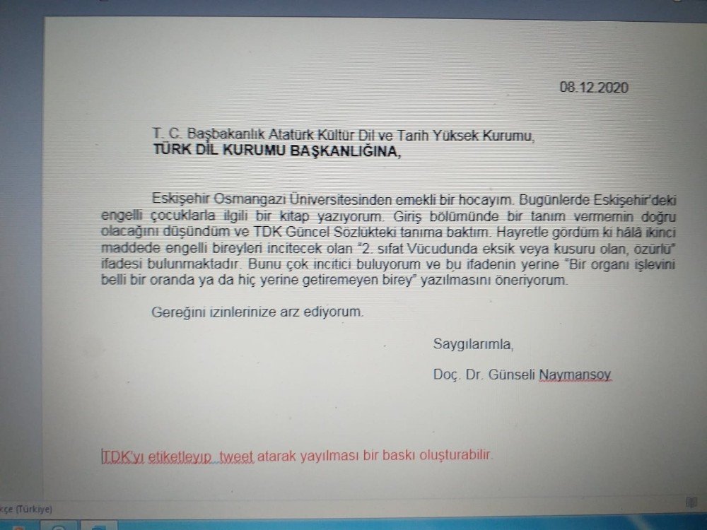 Tdk’nın Engelli Tanımı Tepki Çekti
