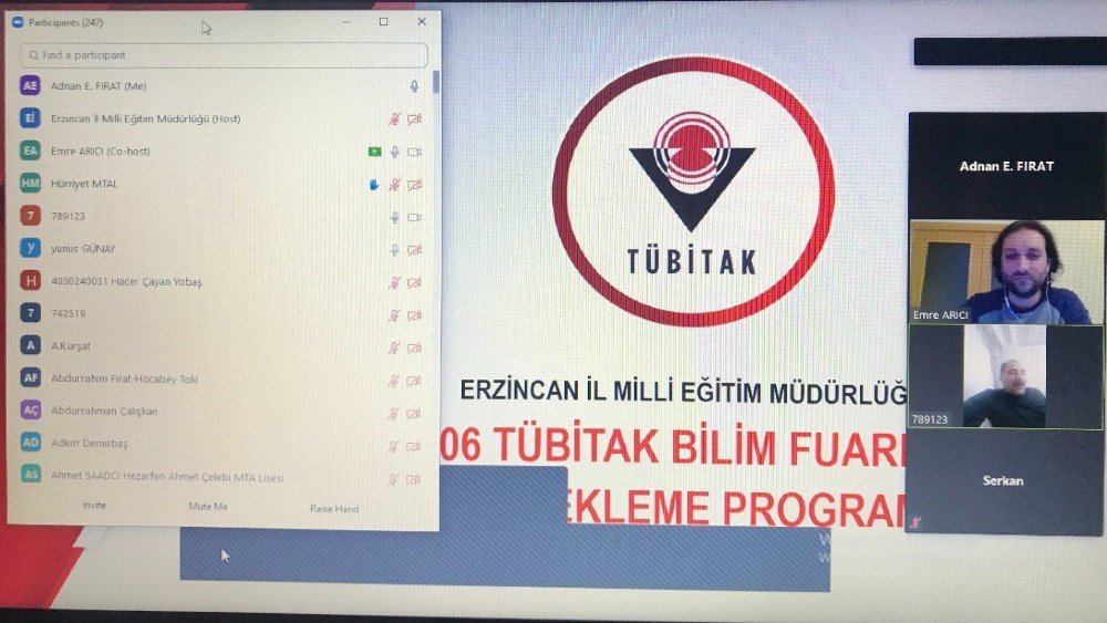 2020 Yılı Tübitak 4006 Bilim Fuarları Bilgilendirme Online Semineri Yapıldı
