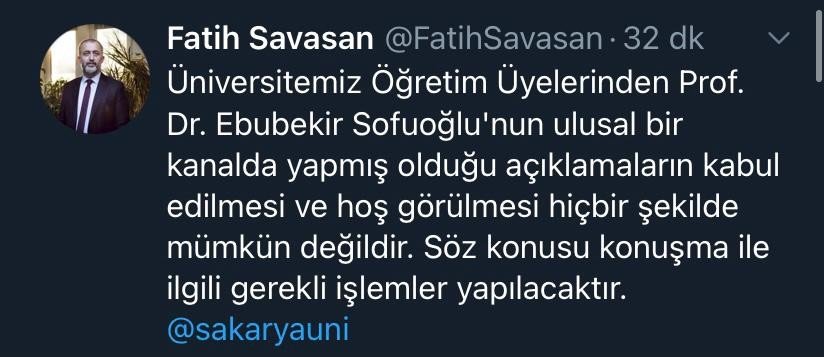 Ebubekir Sofuoğlu’nun Açıklamaları Hakkında İşlem Başlatılıyor