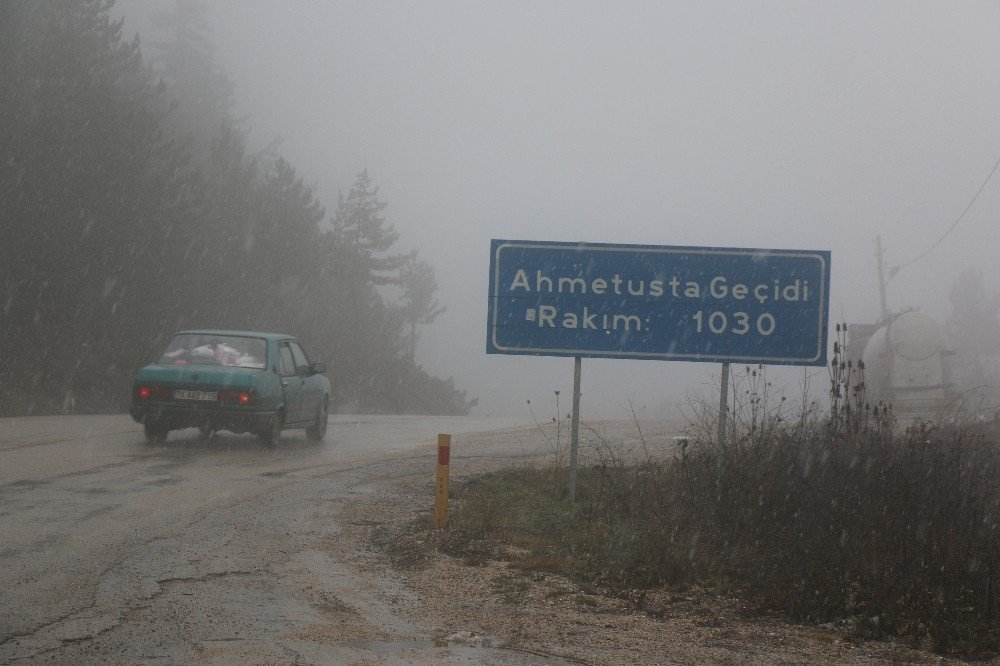 Karabük-bartın Karayolu’nda Kar Yağışı Başladı