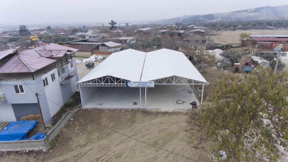 Pamukkale Belediyesi, Pazar Yeri Ve Sosyal Tesis Çalışmalarında Sona Yaklaştı