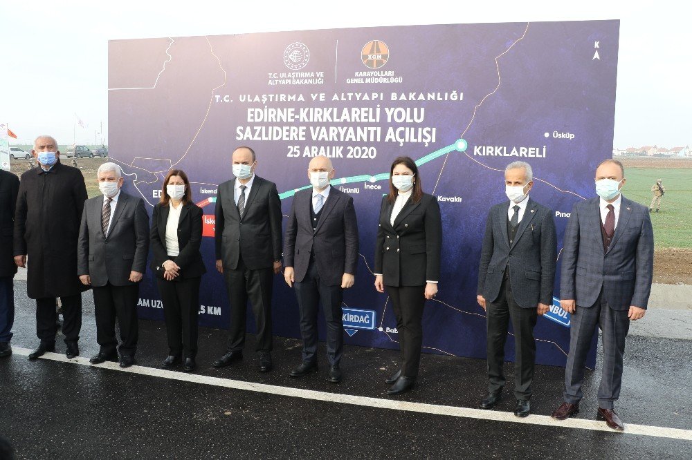 Edirne-kırklareli Yolu Sazlıdere Varyantı Açılışını Bakan Karaismailoğlu Yaptı