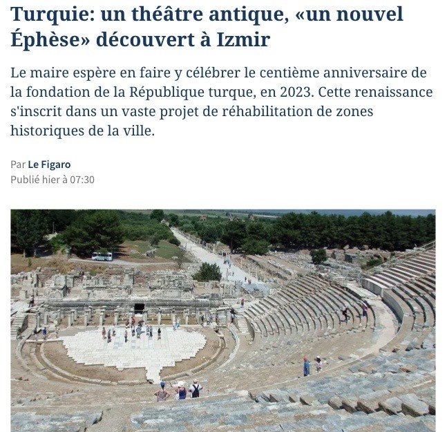 Başkan Soyer’in Smyrna Antik Tiyatrosu Açıklaması Dünya Basınında