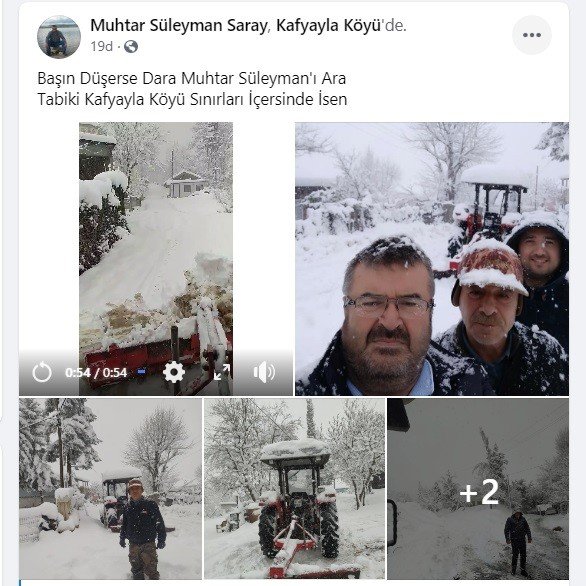 Karla Kaplı Yolları Kendi İmkanlarıyla Açan Muhtarın Paylaşımı Gülümsetti