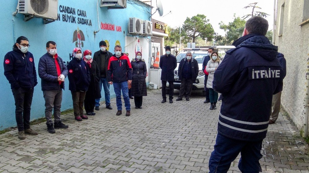 Biga İtfaiyesinden Yangın Tatbikatı
