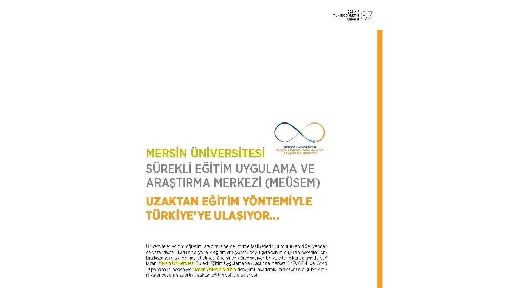 Meüsem’in Başarılı Faaliyetleri Yök’ün Yüksek Öğretim Dergisinde