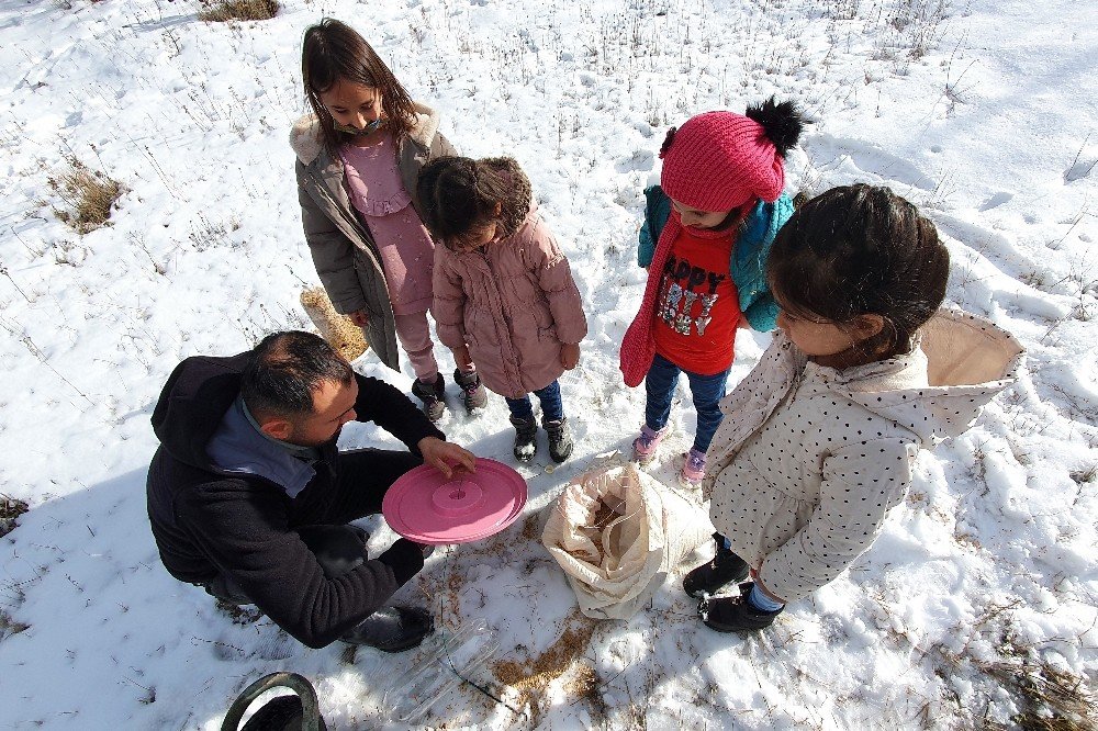 Gümüşhane’de Çocuklar Kuş Yemliği Yaparak Mutlu Oluyor