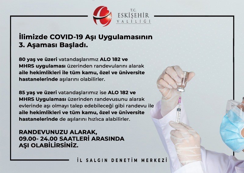 Covıd-19 Aşı Uygulamasının 3’ncü Aşaması Başladı