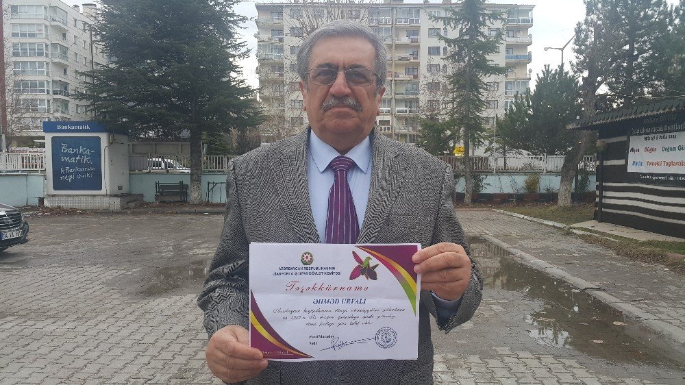 Eskişehirli Şair Yazar Ahmet Urfalı’ya Azerbaycan’dan ‘teşekkürname’ Ödülü