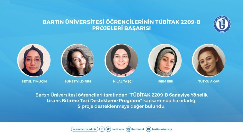 Bartın Üniversitesi Öğrencilerinin Tübi̇tak 2209-b Projeleri Başarısı