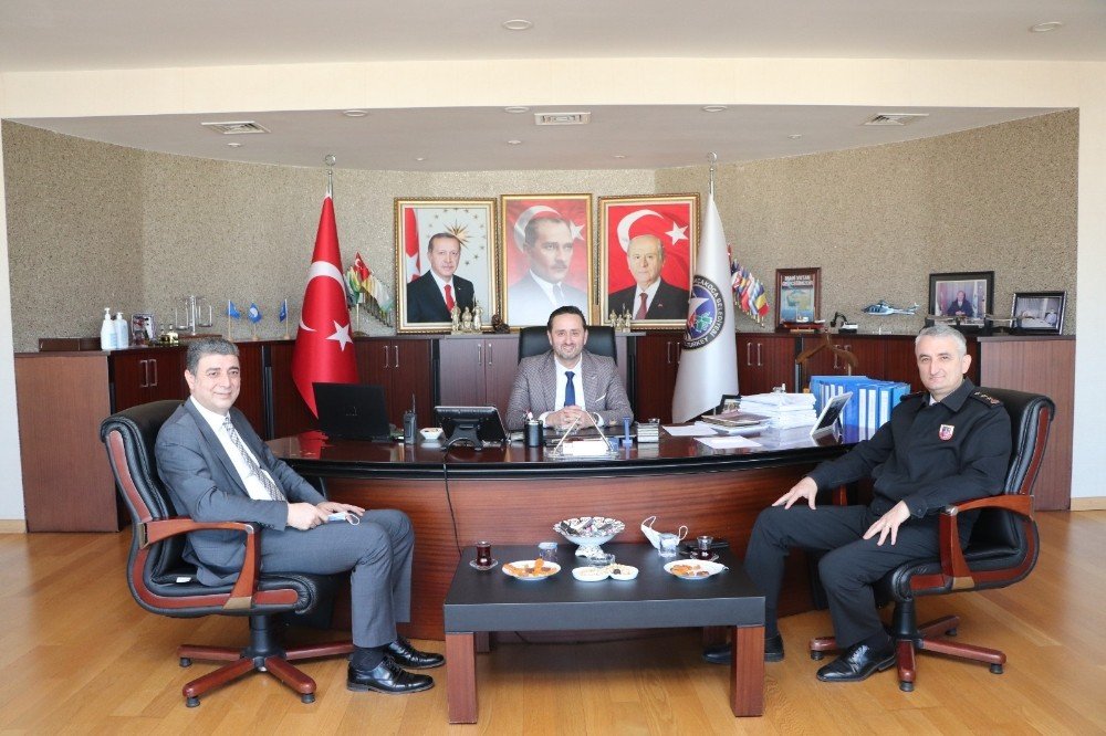 Kaymakam Öztürk Ve Albay Çetinkaya’dan Başkan Yanmaz’a Ziyaret