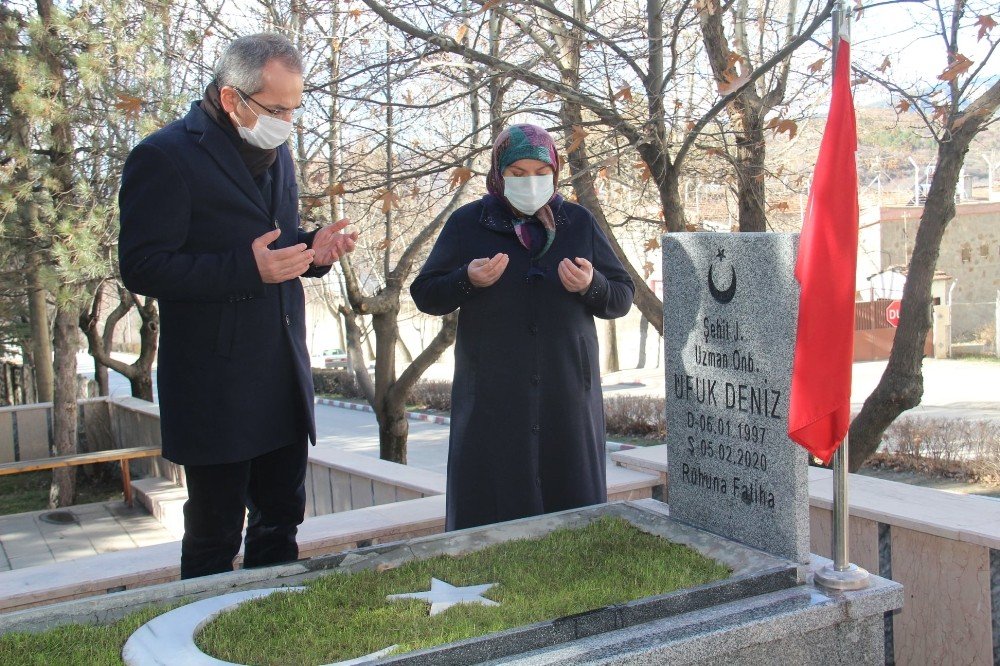 Çığ Altında Şehit Olan Ufuk Deniz, Kabri Başında Anıldı