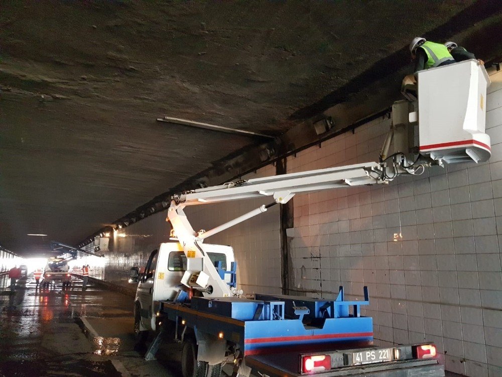 Derince Tüneli’nde Aydınlatma Bakım Onarımı Yapıldı
