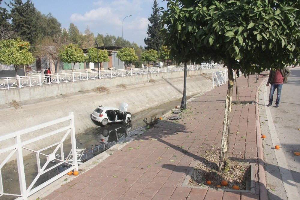 Aracıyla Kanala Düşen Kadın Yaralandı