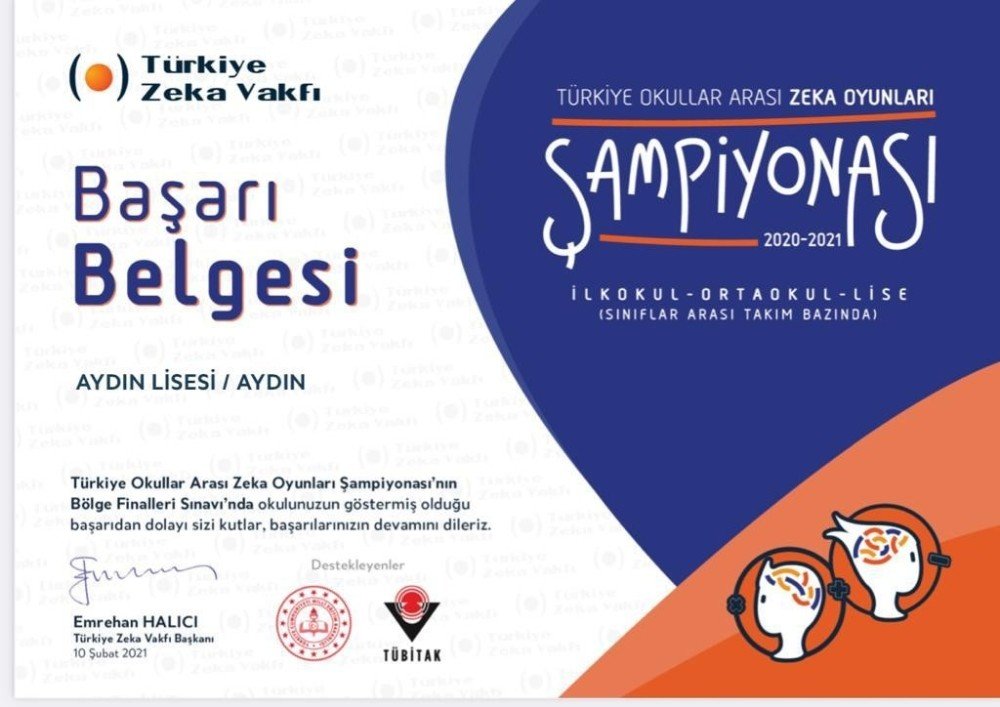 Aydın Lisesi, Zeka Oyunları Şampiyonası Türkiye Finalleri’ne Katılacak