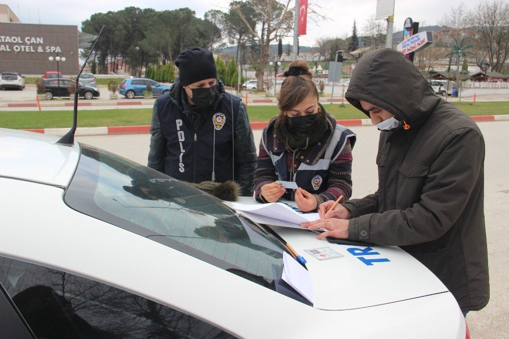 Çan’da Sokağa Çıkma Kısıtlamalarında Trafik Denetimleri
