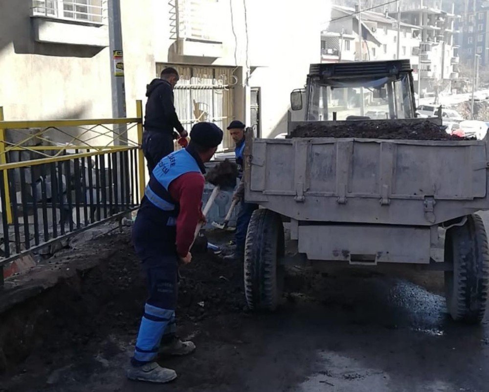 Uludere Belediyesi Cadde Ve Sokakları Dezenfekte Etti