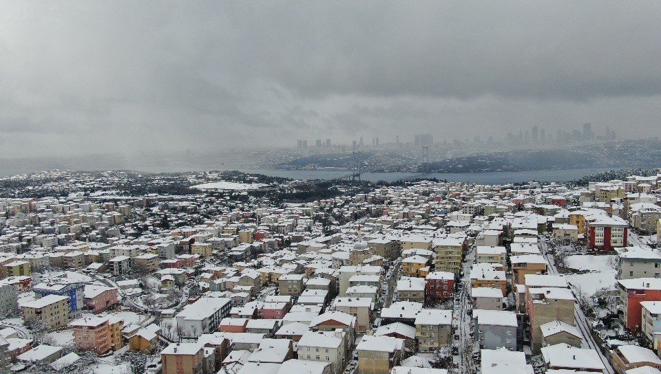 (drone) İ̇stanbul’un Kar Manzarası Havadan Görüntülendi