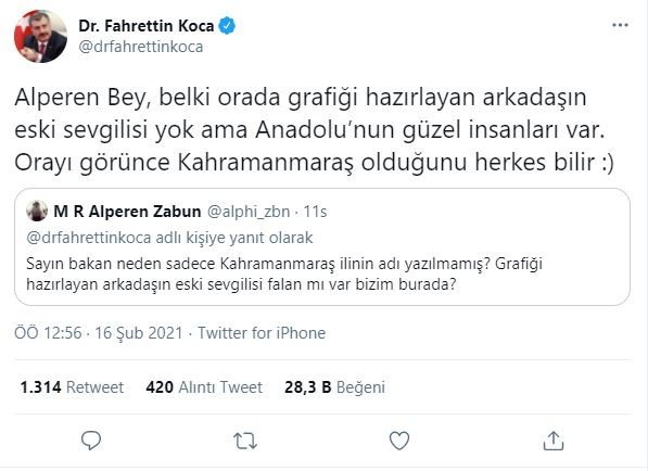 Bakan Koca’dan "orada Sevgilisi Mi Var" Diyen Kişiye Cevap