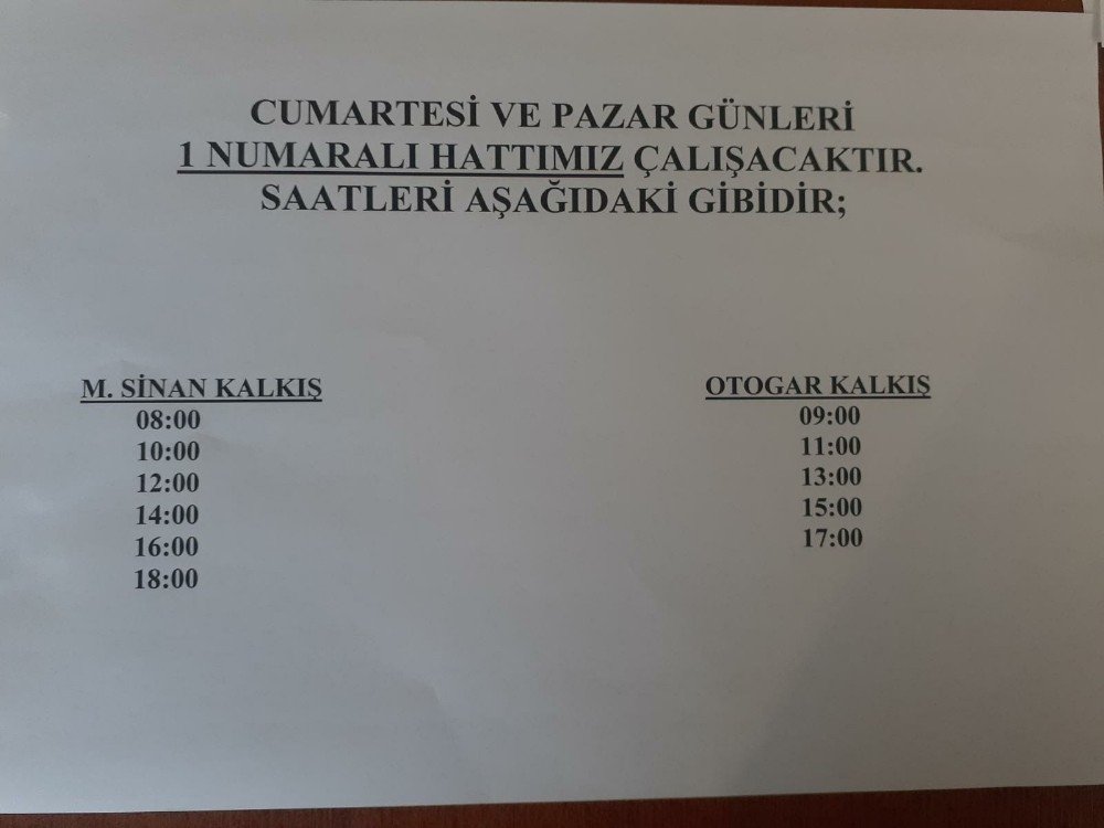 Haftasonları, Otogar Seferleri Başladı
