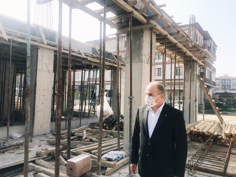 Başkan Özlü, İ̇tfaiye İnşaatını İnceledi