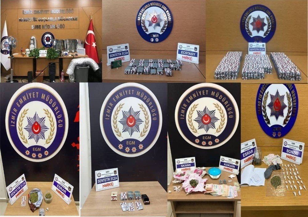 İ̇zmir’de Uyuşturucu Operasyonlarında 15 Tutuklama