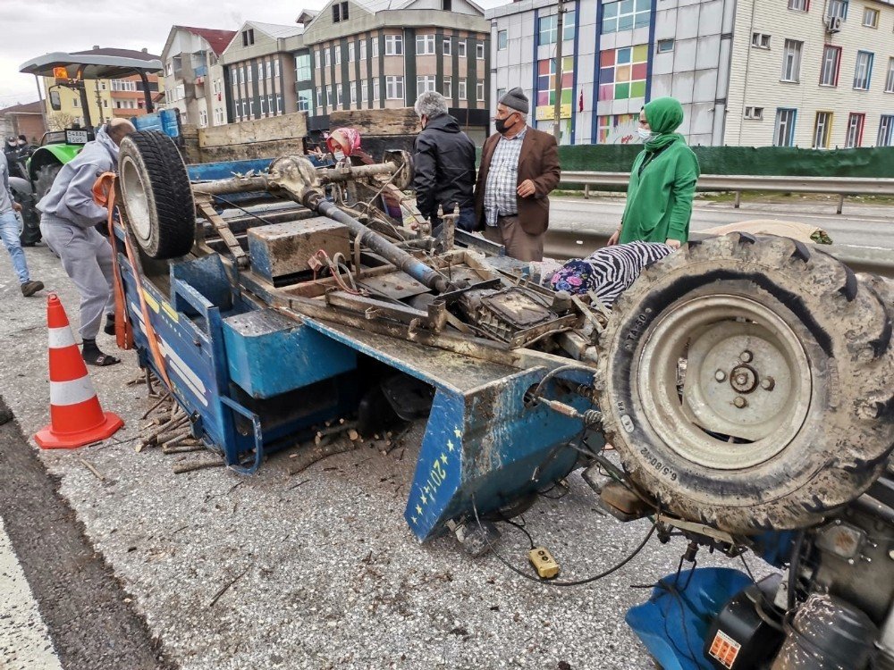 Lastiği Kopan Patpat D100’de Takla Attı: 1 Yaralı