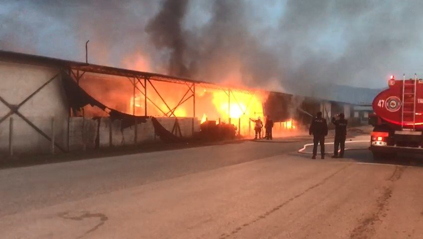 20 Ton Soğan Ve 16 Bin Kasanın Küle Döndü