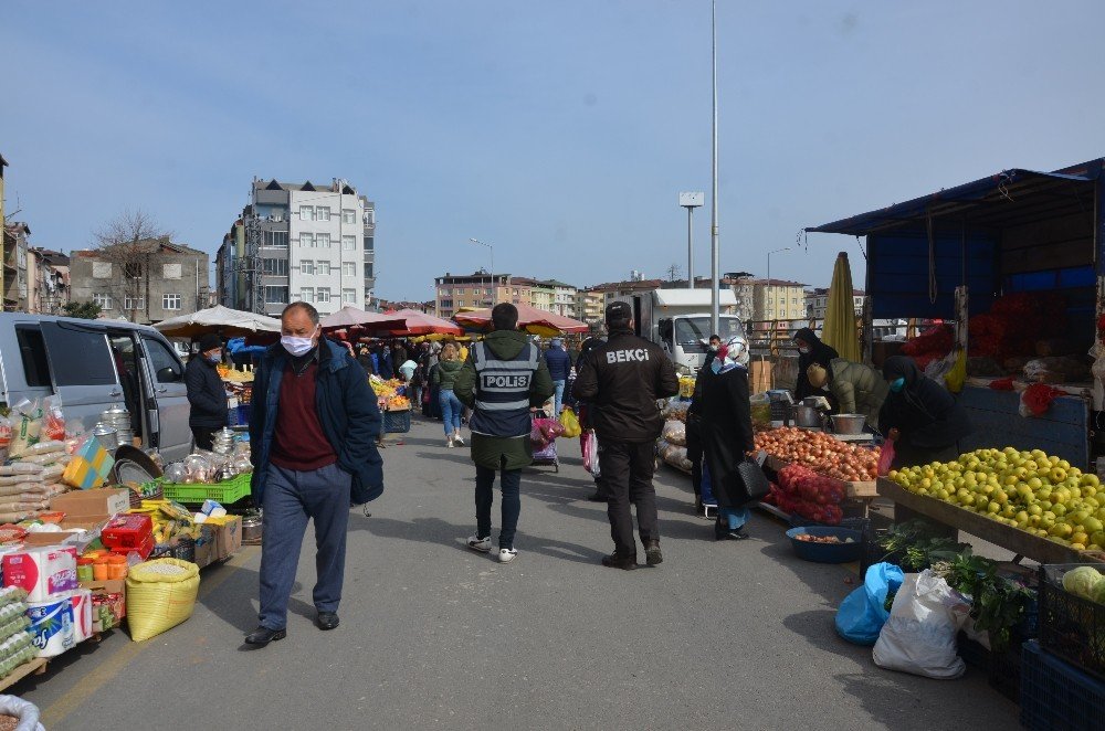 Pazarda Maske Ve Hes Kodu Denetimi