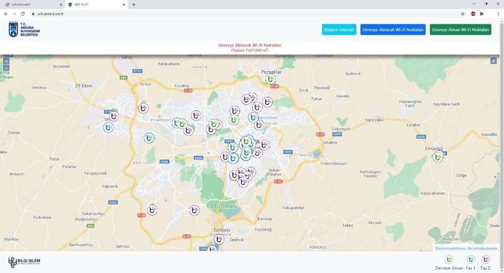 Ankara’da 20 Noktada Ücretsiz İnternet Hizmeti