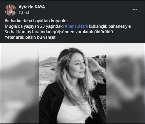 Bensu Narlı Cinayetine Aydınlı Başkanlardan Tepki