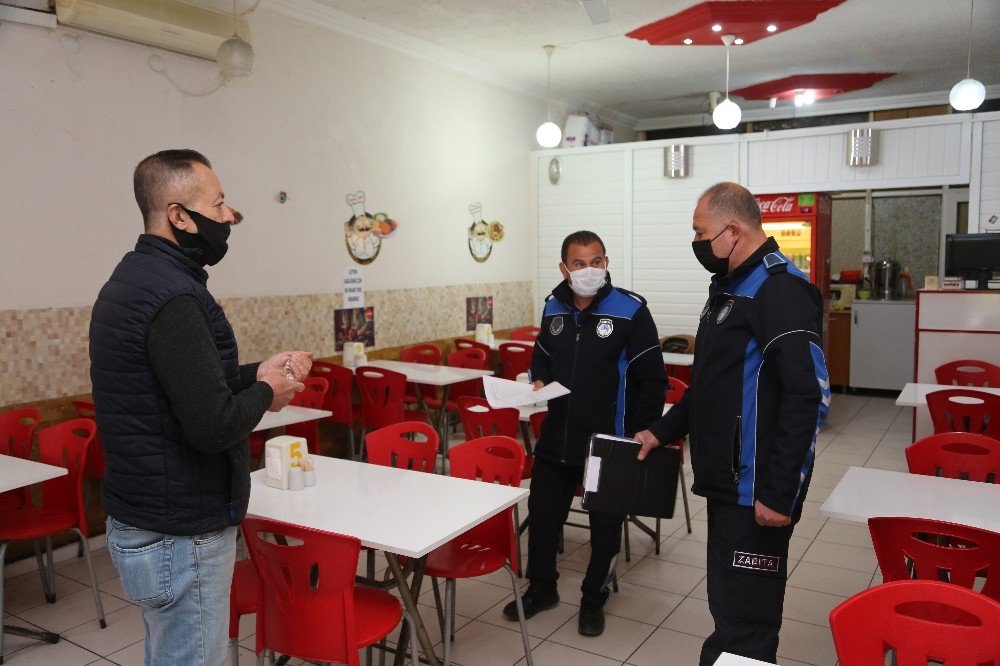 Erdemli Zabıtası, İş Yerlerinde Korona Virüs Denetimi Yaptı