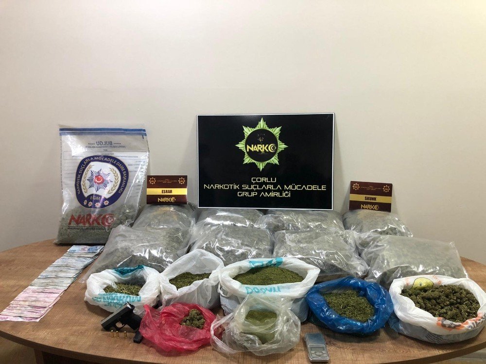 Çorlu’da Uyuşturucu Operasyonu 16 Kilo Uyuşturucu Ele Geçirildi