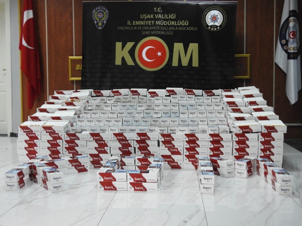 Uşak’ta 100 Bin Adet Kaçak Makaron Ele Geçirdi